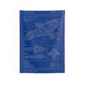 Blueprint Spacecraft Wall Tapestry — Vintage Starship Technical Poster Décor