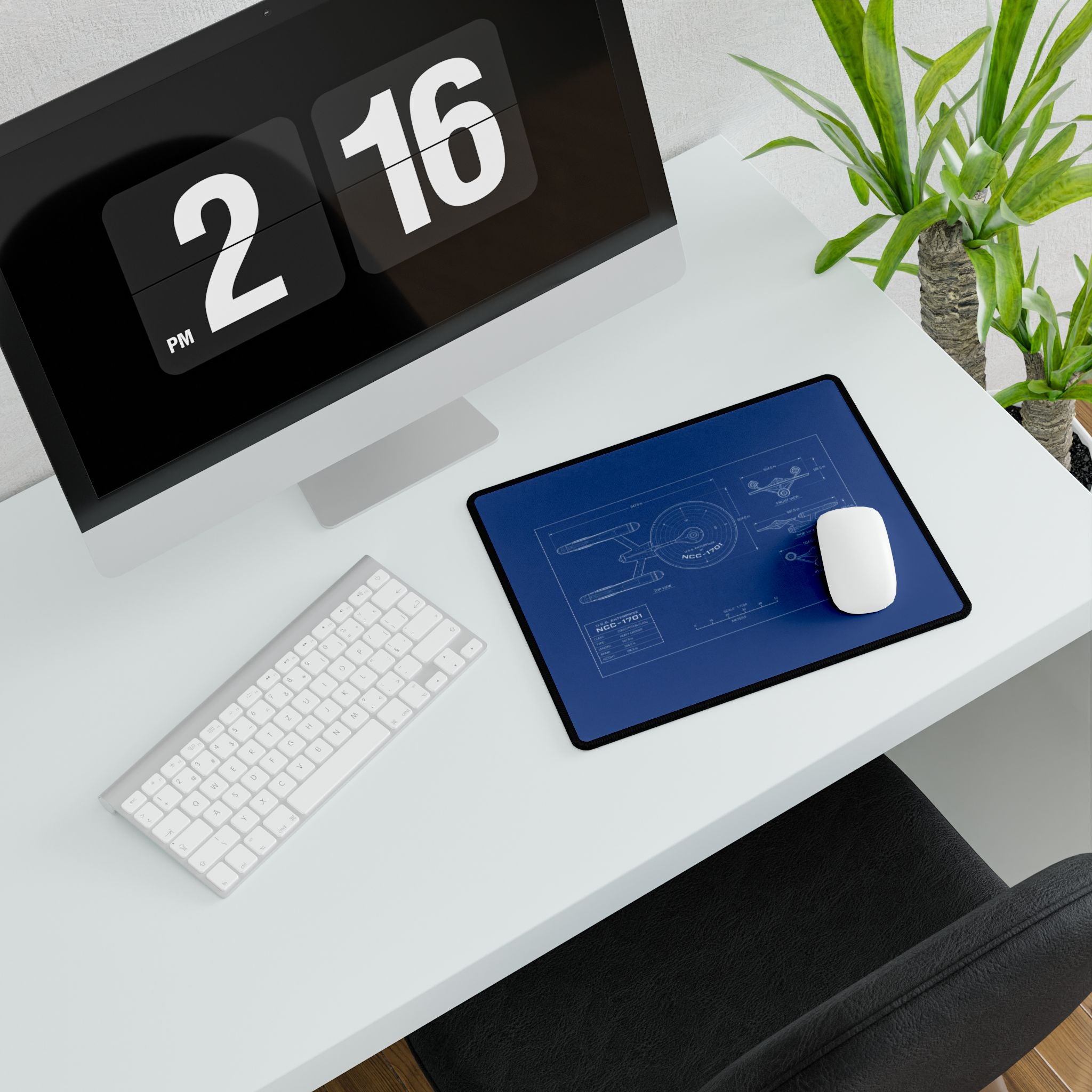 Starship Blueprint Desk Mat — NCC-1701 Engineering Mousepad