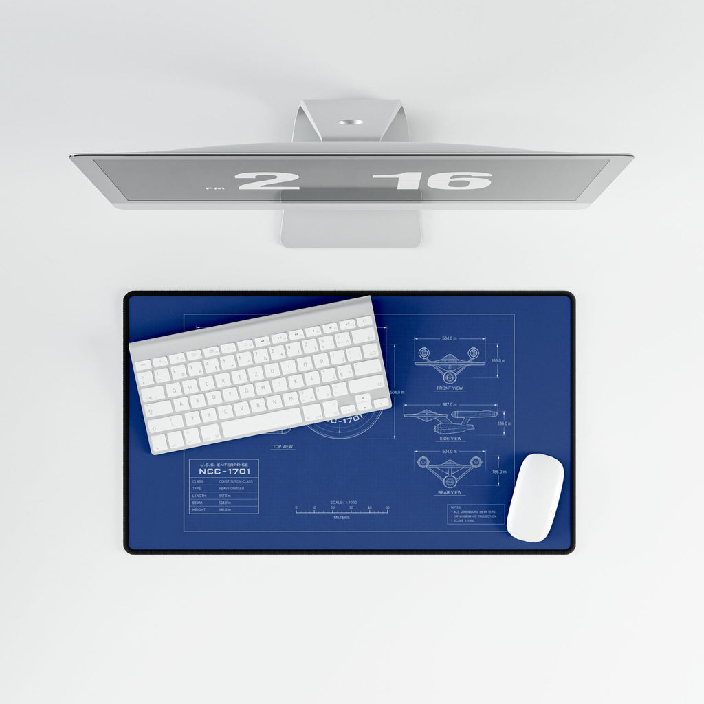 Starship Blueprint Desk Mat — NCC-1701 Engineering Mousepad
