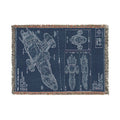 Blueprint Spaceship Woven Blanket - Sci‑Fi Starship Design Throw