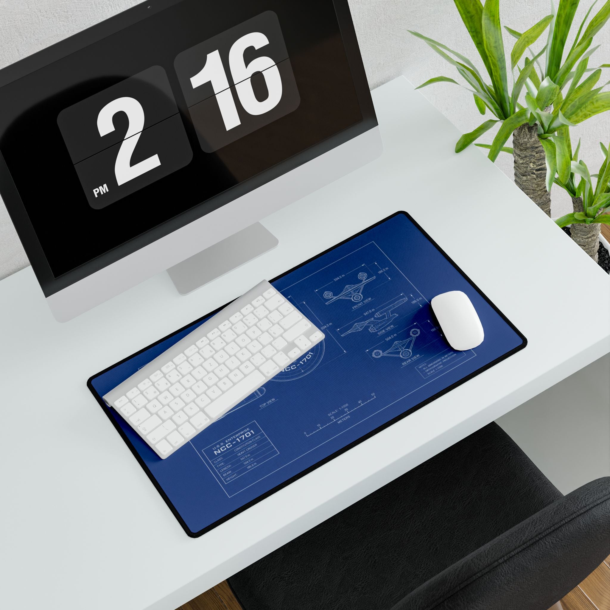 Starship Blueprint Desk Mat — NCC-1701 Engineering Mousepad