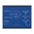 Starship Blueprint Canvas Art Matte Stretched 1.25"