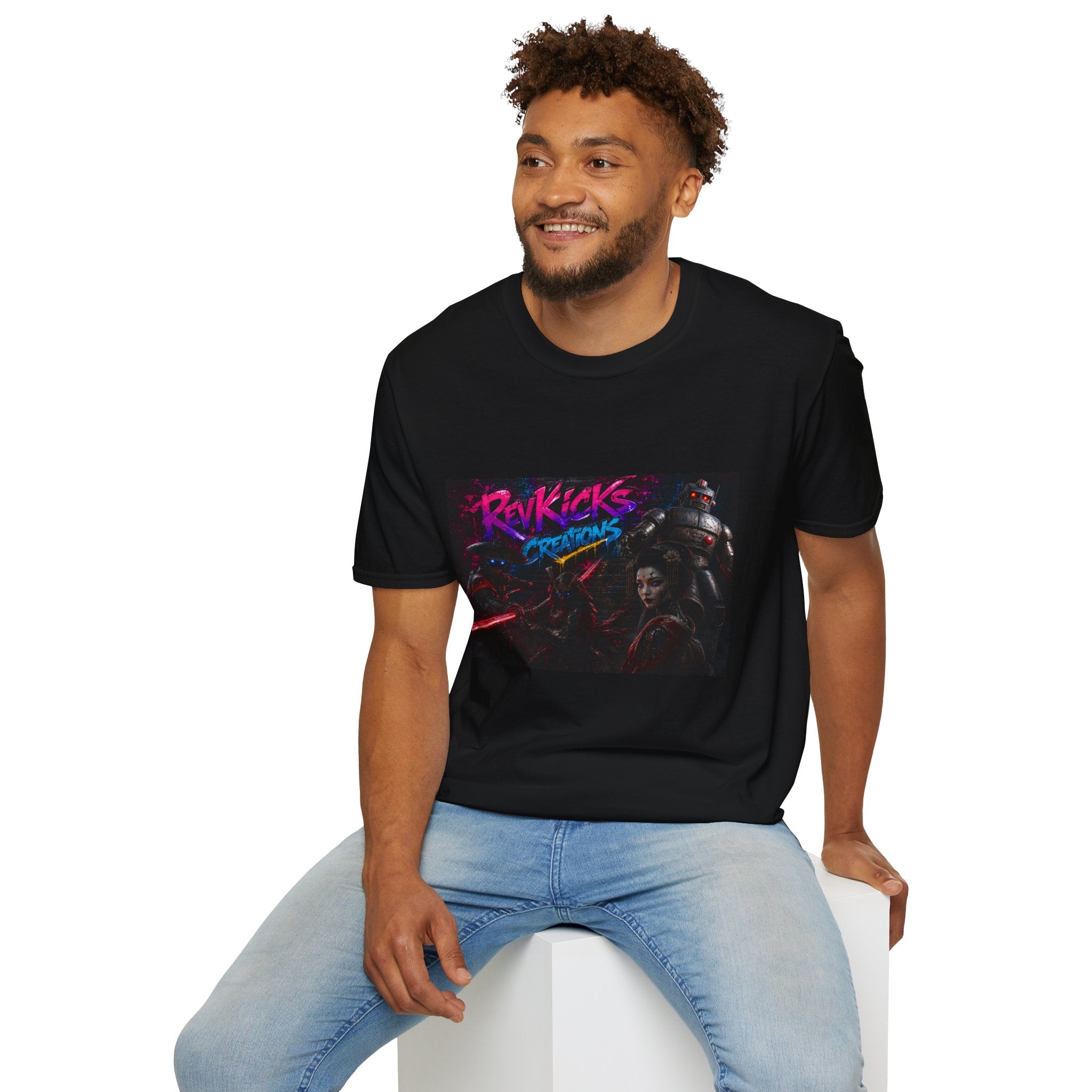Retro Neon 'Ravkicks Creations' Graphic T-Shirt