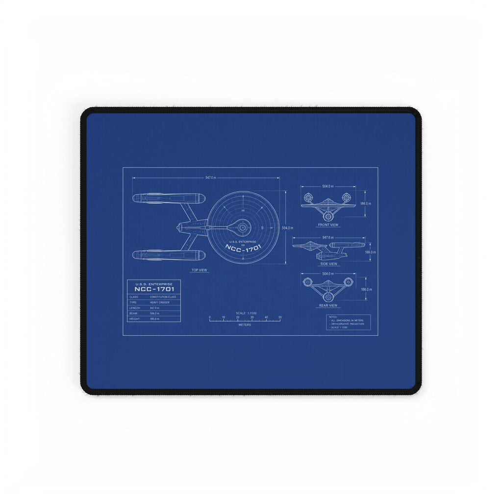 Starship Blueprint Desk Mat — NCC-1701 Engineering Mousepad