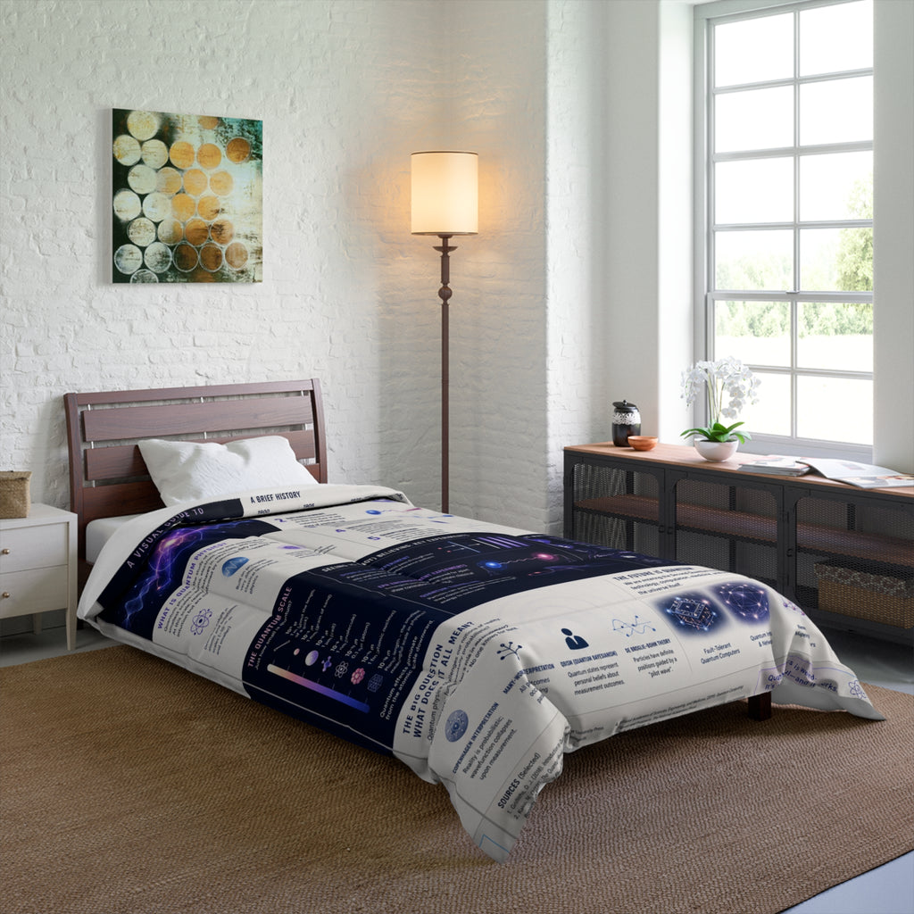 Quantum Physics Comforter — Educational Science Diagram Bedding