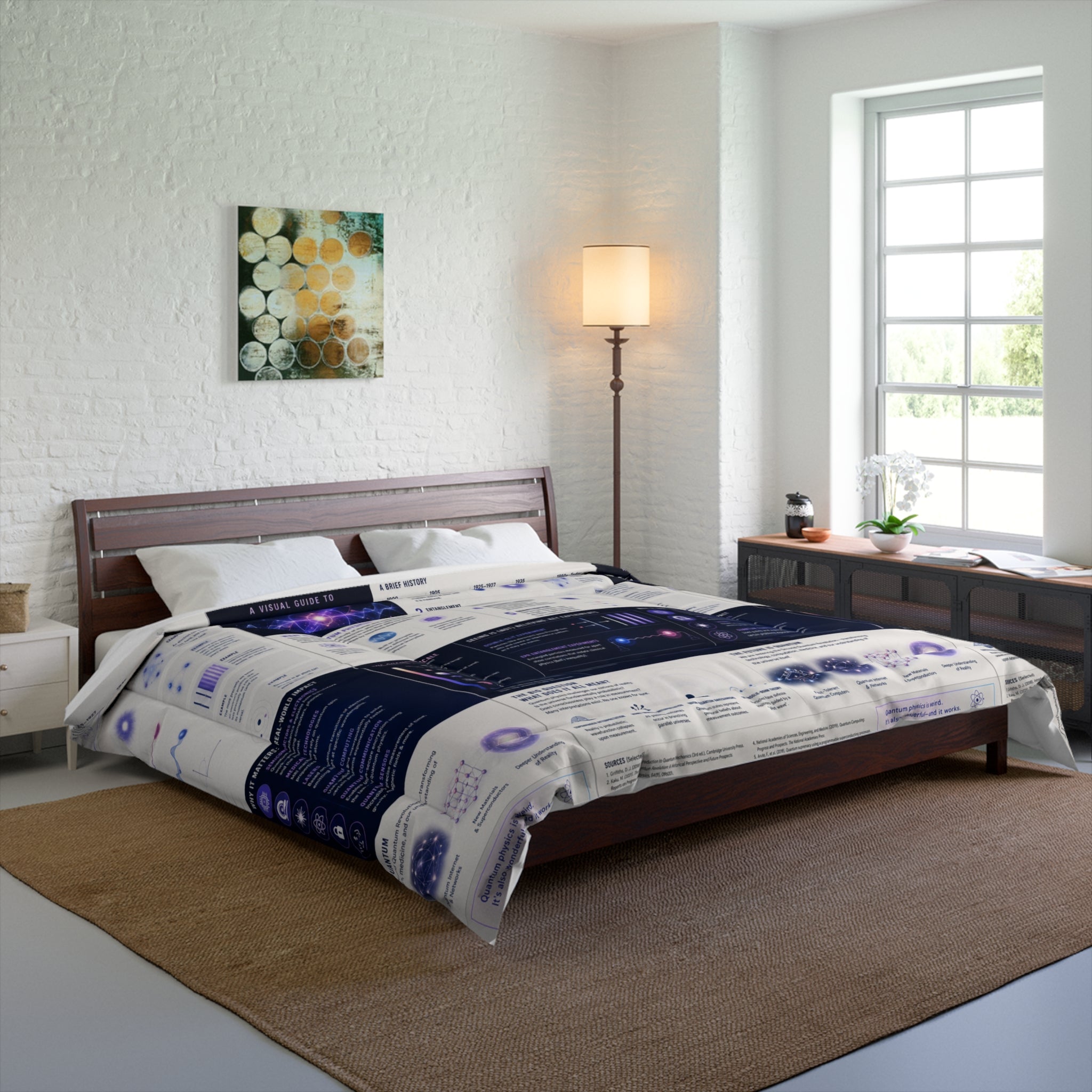 Quantum Physics Comforter — Educational Science Diagram Bedding