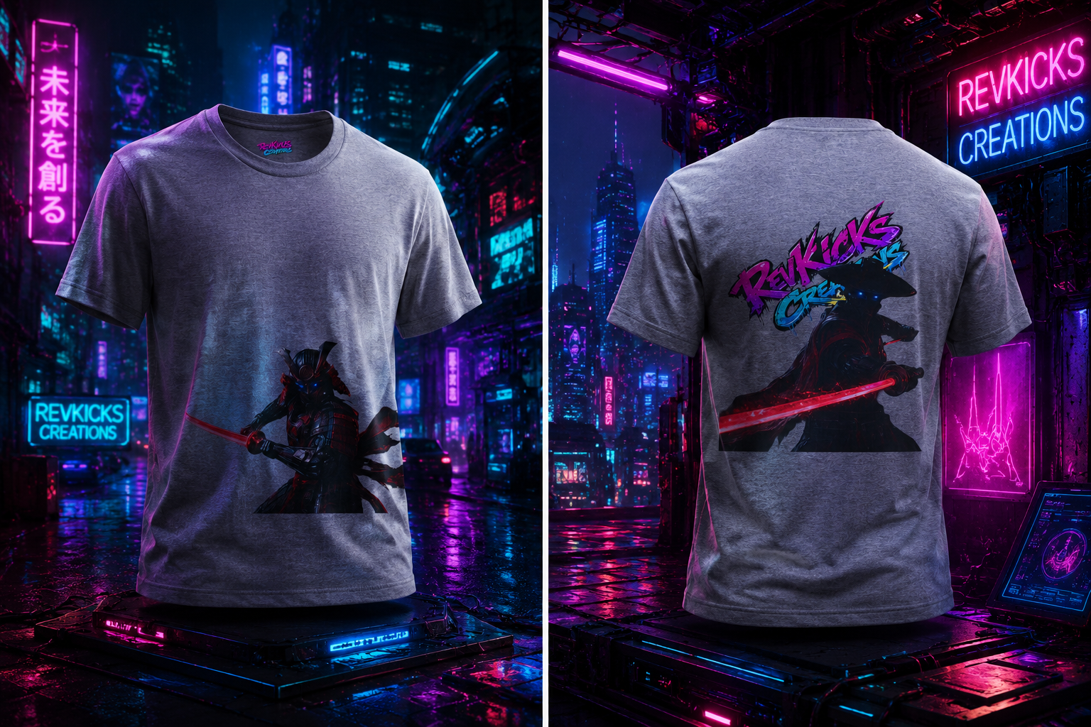 Cyber Samurai Graphic T-Shirt