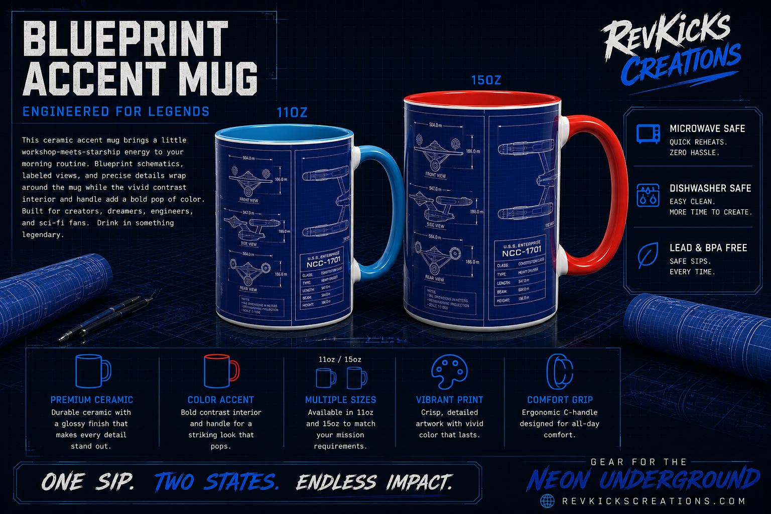 Blueprint Starship Coffee Mug