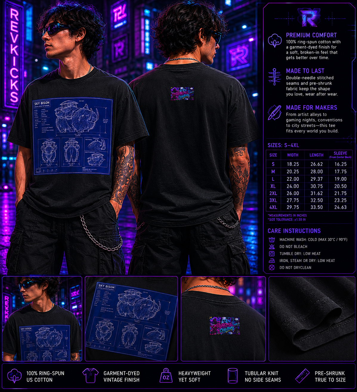 Sky Bison Blueprint T-Shirt | Fantasy Creature Schematic Tee | Sci-Fi Graphic Shirt