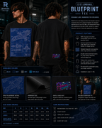 Longhaul Blueprint Tee | C-57 Freighter Spaceship Schematic Shirt | Sci-Fi Graphic T-Shirt