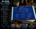 Sky Bison Blueprint Glass Cutting Board