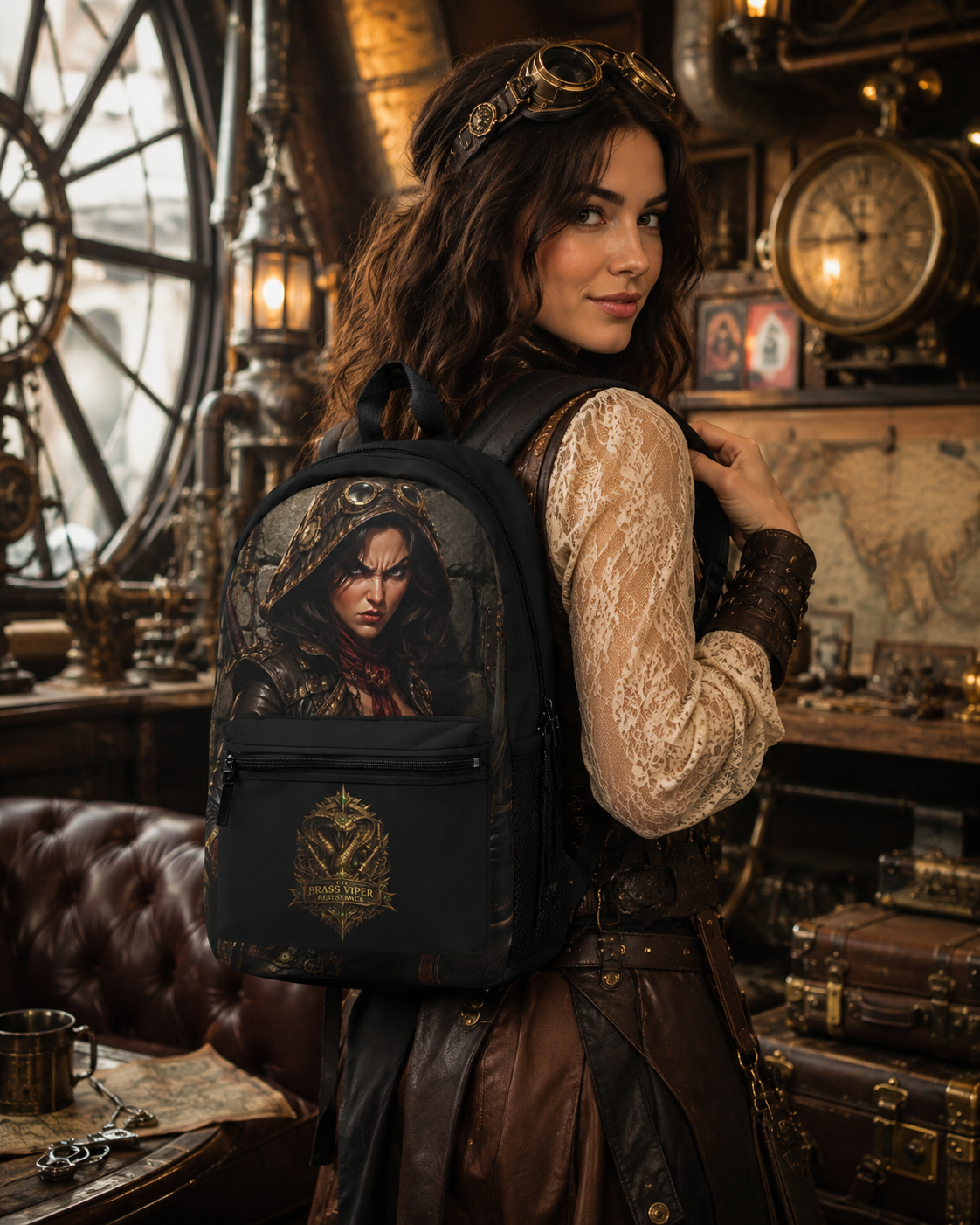 Brass Viper Resistance Adventure Backpack - RPG Artwork