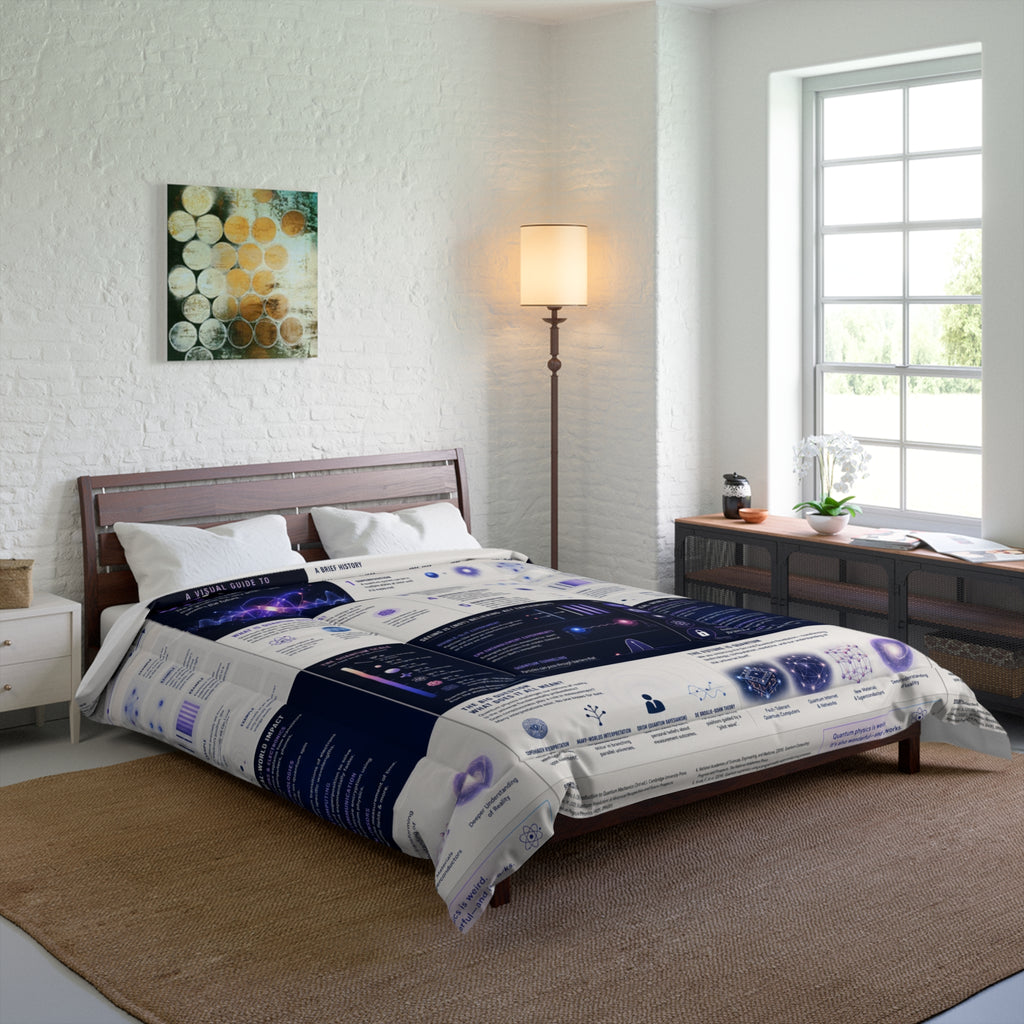 Quantum Physics Comforter — Educational Science Diagram Bedding
