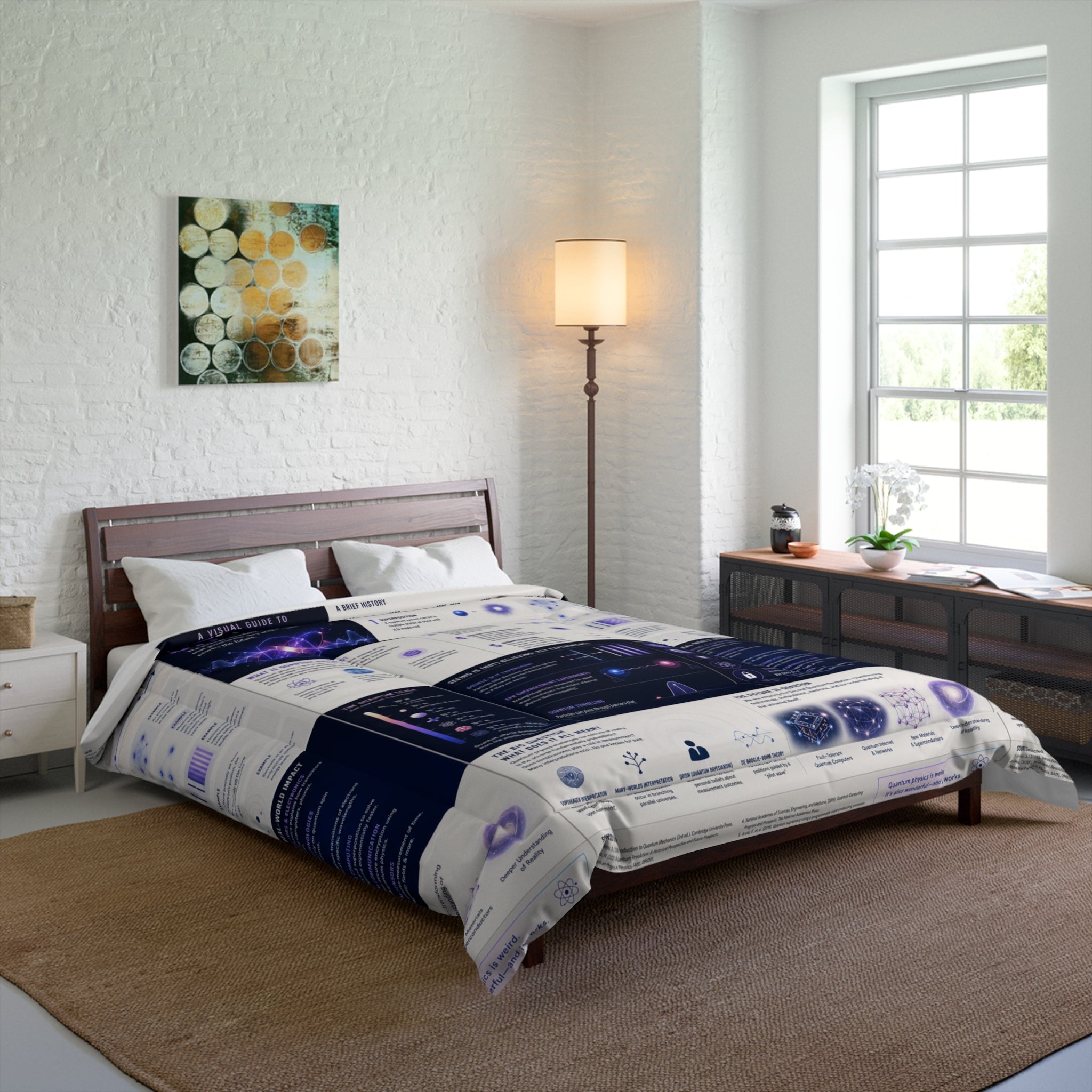 Quantum Physics Comforter — Educational Science Diagram Bedding