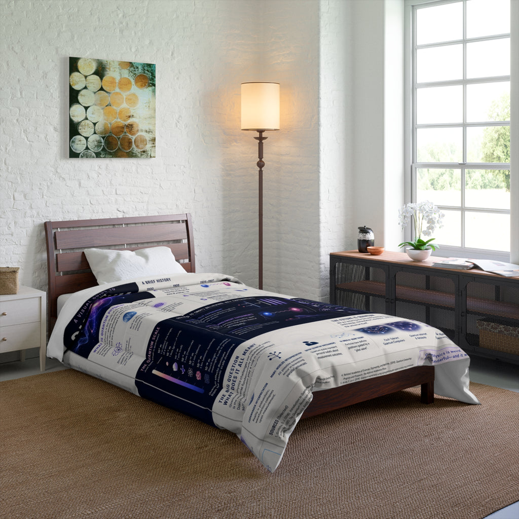 Quantum Physics Comforter — Educational Science Diagram Bedding