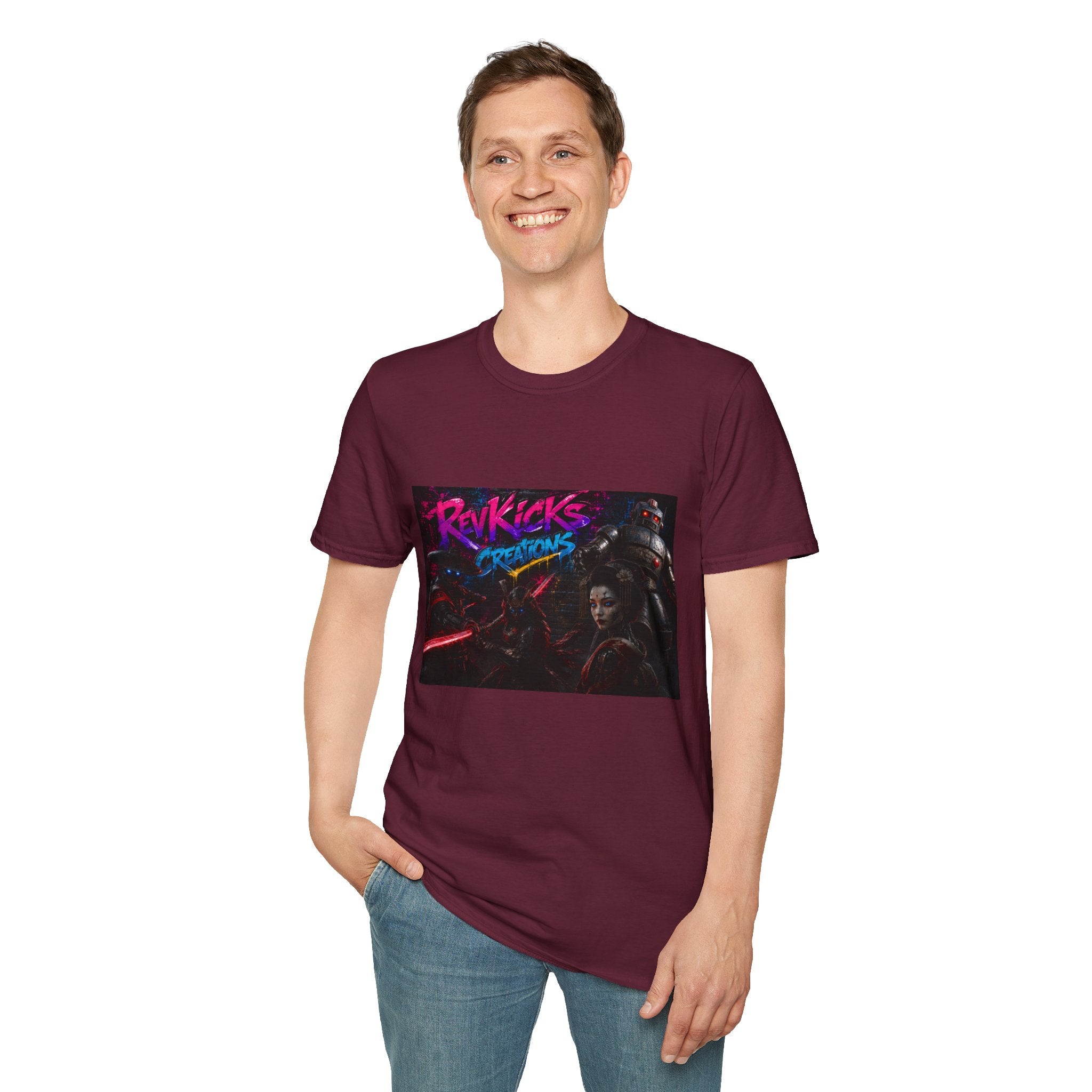 Retro Neon 'Ravkicks Creations' Graphic T-Shirt